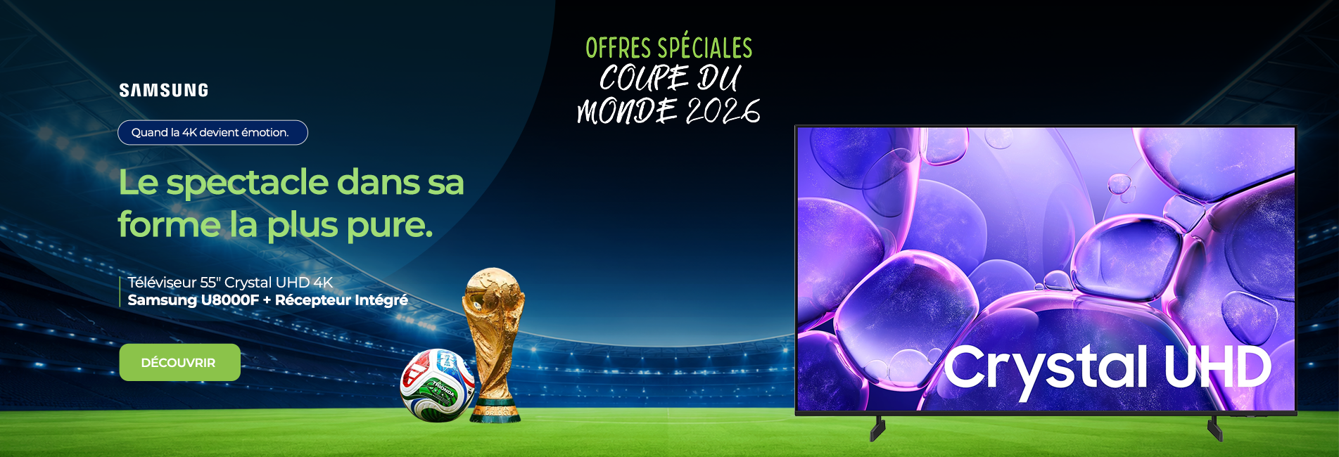 Téléviseur Samsung 50" Crystal UHD 4K U8000F serie 8
